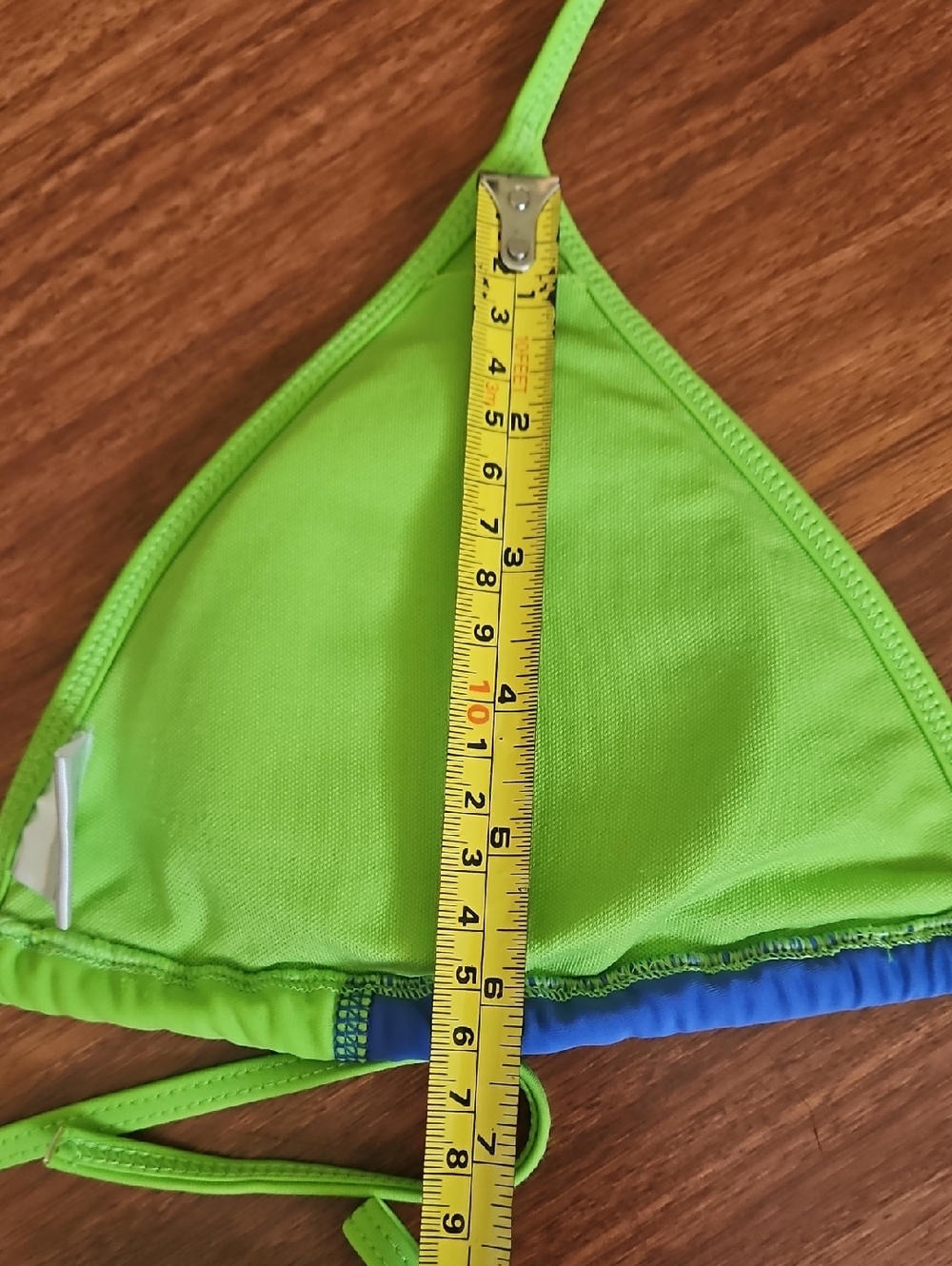 BODY GLOVE String Bikini Dita Triangle Top & Side Tie Bottoms Green & Blue Med - Picture 10 of 12